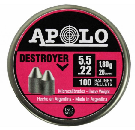 Пуля пневм. APOLO "Destoyer", для винт., 5,5 1,8 гр. (100 шт.)